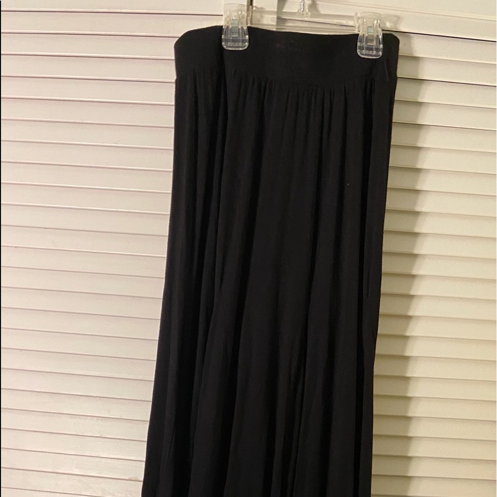 Long black pull on skirt